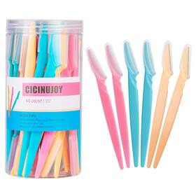 Solovey 726084759824 40pcs Eyebrow And Face Razors With Protective Covers Package Box