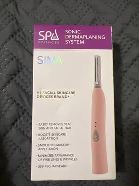 Spa Sciences 860021001123 Sima Rechargeable Dermaplane Razor Painless 2-in-1 Exfoliation And Hair Removal