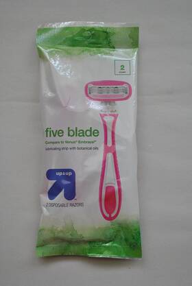 Sufe 024500301009 Up And Five Blade Disposible Razors - 2ct