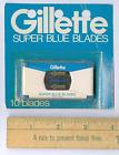 Super Blue Double Edge Blades Gillette Vintage 10 Pk Razor Sealed Card 047400110144