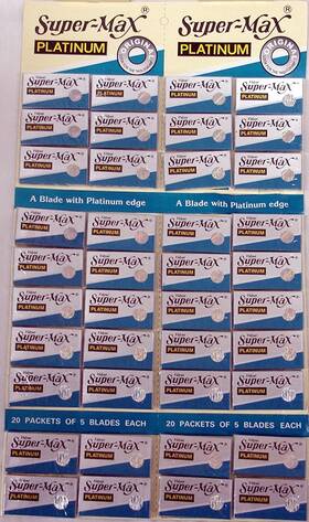 2606009 Supermax Super-max Razor Platinum Blades 20 Tucks Of 5 Each Count Pack