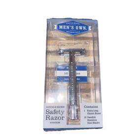 Swissco Mens Own 769898051104 Double Sided Xtra Long Classic Safety Razor With 10 Steel Blades New