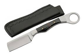 203453-hn Szco Supplies 8 Inch Horn Handle Ringlet Shaving Razor With Leather Sheath