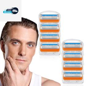 Tankuai 445013077091 Orange 8 Pcs Razor Blade Refills For Men S Shaving