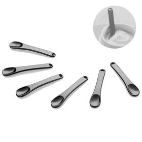 Tekson 717765867648 6 Pieces Metal Cosmetic Skincare Spatula 1 Count Pack Of Black