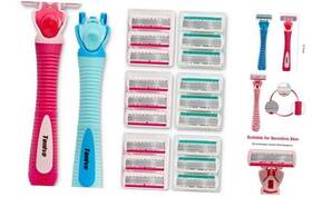 Tenive 647726277738 Razors For Women 6 Blades Trimmer Shaving Set Includes 2 Handles &19 Refills
