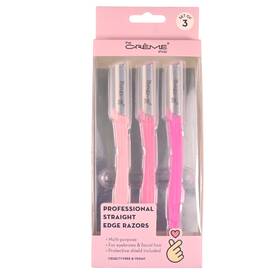 The Creme Shop 849980069948 Professional Straight Edge Razors - Pink 3 Pack New In Box