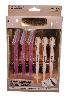 The Creme Shop 849980079329 Cr Me Dermaplaning Facial Razors Set Of 6 3 Large And Small Nib Sealed