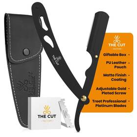 The Cut - Factory 790566996045 Cut- Factory- Straight Razor With Pack Of Platinum Treet Single Blade Raz