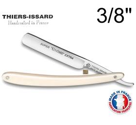 Thiers-issard 436000001995 Super Gnome 3/8 Inch Straight Razor White Resin Handle France