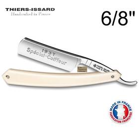 8-275-1196-pn Thiers-issard A-sing-6/8-275-1196-pn 1937 Sp Cial Coiffeur 6/8 Inch Straight Razor White Scales Made France