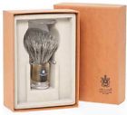 16915 Tip Handle Brown Badger Acrylic Brush Silver Vie-long Shaving