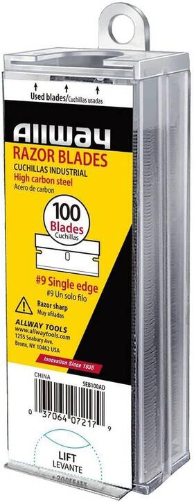 Seb100ad Tools Inc. Allway #9 Single-edge Razor Blades With Auto Dispenser 100 Pack