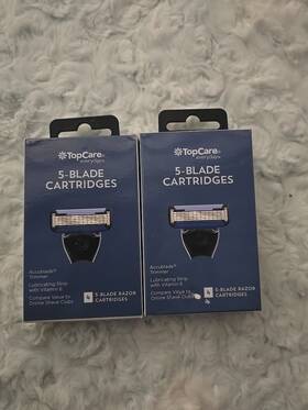 93024920 Topcare 2 Set Top Care 5 Blade Razor With Lubricate Strip 4 Cartridges Fit Mach3