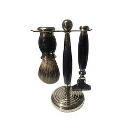 Truefitt & Hill 682940003282 And Edwardian Set Faux Blue Opal Badger Brush Machiii Razor Stand