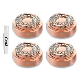 Bt-03 Tuokiy Facial Hair Removal Replacement Heads For Finishing 6 Pack Rose Gold