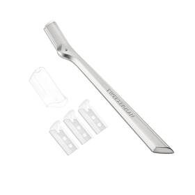 Tweezerman 038097023879 Eyebrow Razor With 3 Replacement Blades And Safety Cap Stainless