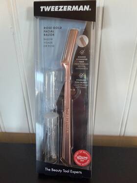 1025-r Tweezerman Rose Gold Facial Razor Stainless Steel Blades For Face