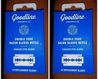 Two New Goodline Grooming Co. Mens Double Edge Razor Blades Refills 10 Ct Pks Two New Goodline Grooming Co. Mens Double Edge Razor Blades Refills 10 Ct Pks
