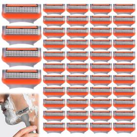 Uceento 757283509934 48pcs Razor Blades For Men 48 Count -5 Layer 1 Pack Of Orange