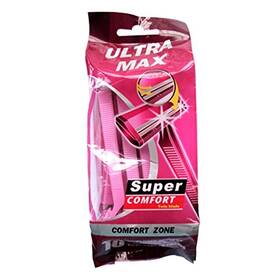 Ultra Max 088168100343 Twin Blade Razor 10ct Womens Pack 6 Pink