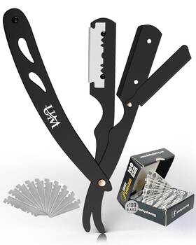 Um Supplies 656089398967 Straight Razors For Men Beard Shaving Knives Professional Black