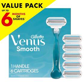 Un Brand 445048885821 Gillette Smooth Womens Razor Handle 6 Refills