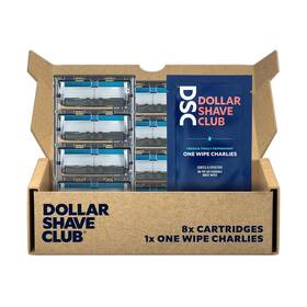 Unilever 445018046061 Dollar Shave Club 6 Blade Razor Refills 8 Pack Stainless Steel Blades Fo