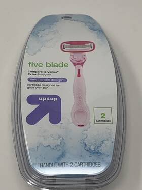 Up&up 024500305076 Womens Five Blade Razor New Handle Design. With Two Cartridges