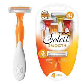 Usa Inc. 445028211220 Soleil Smooth Womens Disposable Razors 3 Blades With Moisture Strip For A Silk