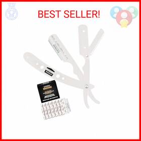 Utopia Care 840143532620 Professional Barber Straight Edge Razor Safety With 100-pack Lord Bl