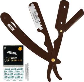 Utopia Care 840143537779 Professional Barber Straight Edge Razor Safety With 100-pack Derby Blades - 1