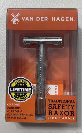 Pkvhifc00062r-1 Van Der Hagen Traditional Safety Razor Chrome With 5 Stainless Steel Blades