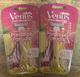 Venus 047400675971 2x Gillette Simply 3 Blade Paradise Parados Women Disposable Razors 4 Pack