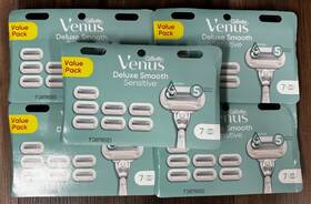 Venus 047400696723 Lot Of 5 Deluxe Smooth Sensitive Value Pack 7ct