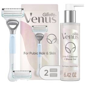 Venus 047400704305 Gillette For Pubic Hair And Skin Shaving Set Women S Razor 1 Handle