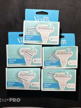 4740066485 Venus Lot Of 5 Gillette Sensitive Smooth Doux Womens Razor Blade Refill 4-packs