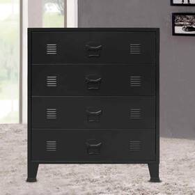 245963 Vidaxl Chest Of Drawers Dresser For Bedroom Storage Side Cabinet Metal Black