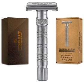 Vb-sr5 Vikings Blade Adjustable Double Edge Safety Razor Fat Chrome Emperor