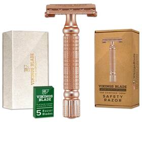 Vb-sr8rg Vikings Blade Double Edge Safety Razor 1 Count Pack Of Frosted Rose Gold