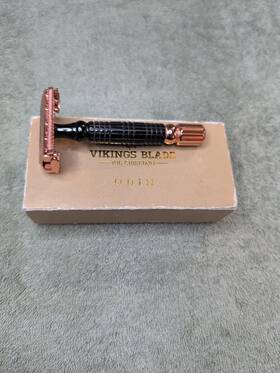 Vp101 Vikings Blade The Chieftain Odin Safety Razor Obsidian Black Rose Gold 1ct