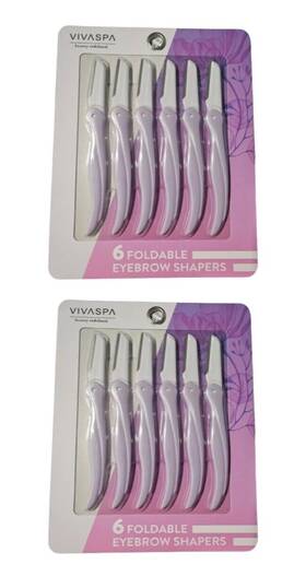 Vivaspa 681066091722 2 Packs Of Beauty Redefined 6 Foldable Eyebrow Shapers