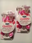 W300304402 Schick Lot Of Quattro Women Raspberry Rain Disposable Razor Razors