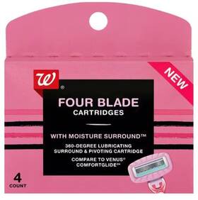 Walgreens 049022032354 Womens Four Blade Cartridges - Fits Gillette Venus Handle 4-pack