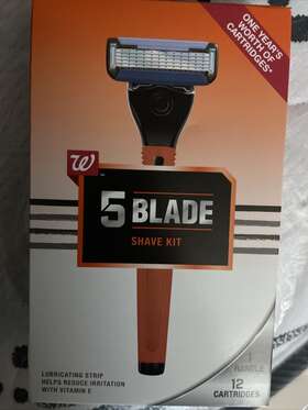 Walgreens 049022130470 Mens 5 Blade Shave Kit Inch 1 Years Worth Of Cartridges 12 Count