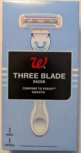 Walgreens 195602034468 3 Blade 1 Razor Handle With Cartridge