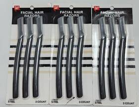 Walgreens 195602101535 Lot Of Three Facial Hair Razors 3 Count Ea X3 / 9 Total
