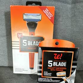 752145 Walgreens 5 Blade Easyfit Razor Set Trimmer Pivot Head 10 Cartridges
