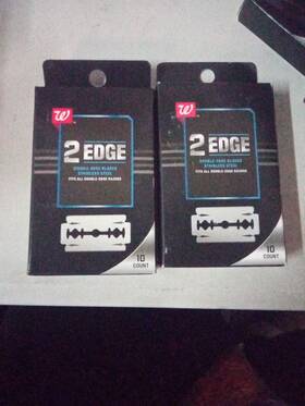 Walgreens Mens 195602033607 Lot 10 2 Edge Double-edge Stainless Steel Blades - 10.0 Ea