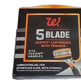 N2-767 Walgreens W 5 Blade Easyfit Cartridges With Trimmer 4count Fits Fusion Handles